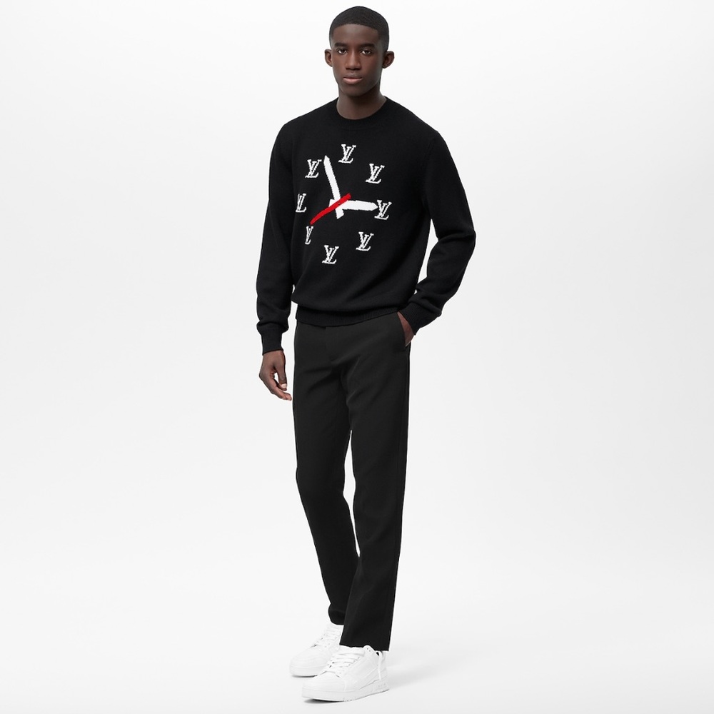 Louis Vuitton Clock Intarsia Pullover Crewneck Knit Sweater - L - Picture 4 of 4